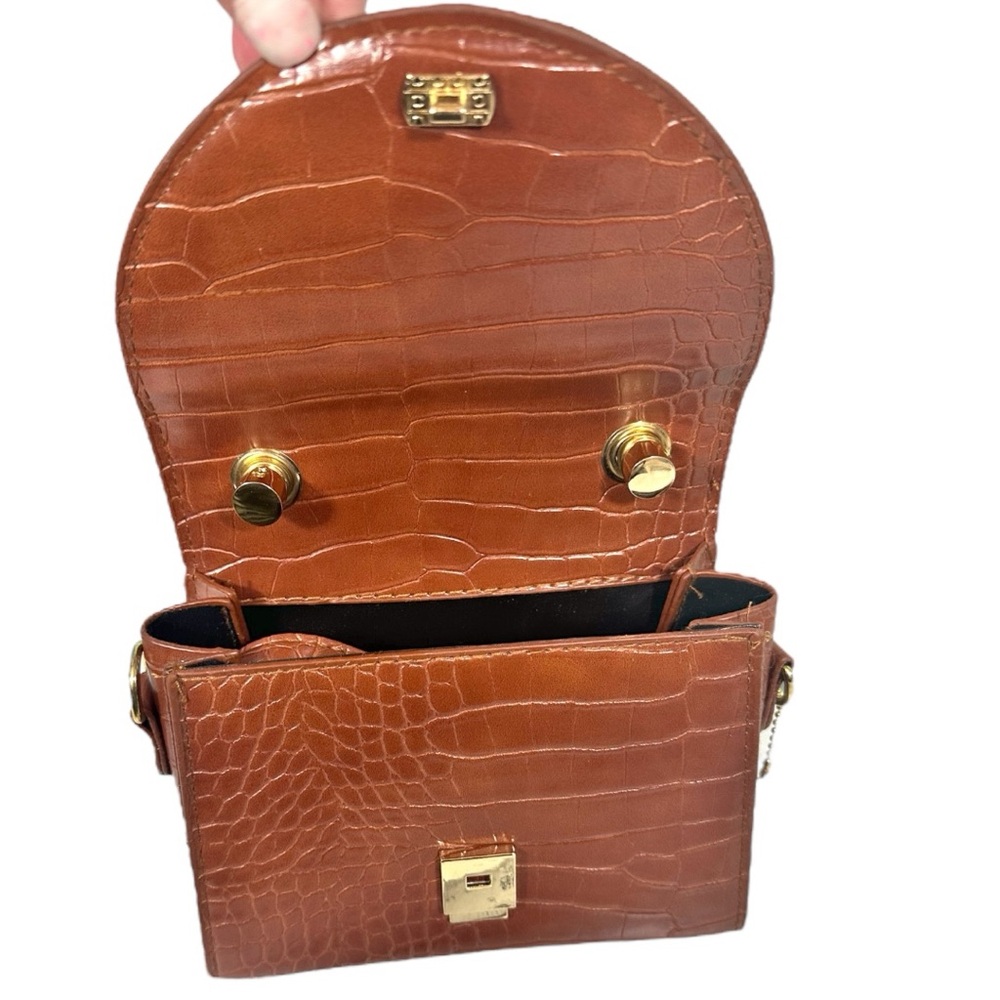 Chic Crocodile Pattern Mini Bag In Rich Brown - image 8